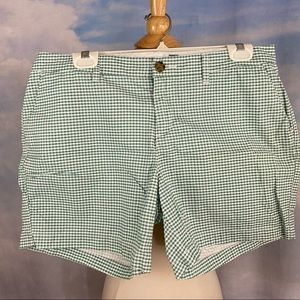 Old Navy Khaki Gingham Shorts Green and White checkered Sz 10